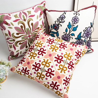 18*18inch Customized Pattern Decor Pillows Classic Design Full Cover Towel  Embossed Embroidery Pillows for Living Room