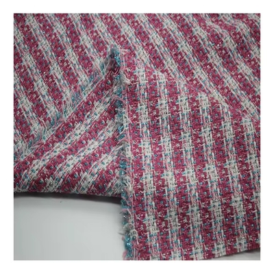 New Design Cheap 100 Polyester Tweed Embroidery Fabric for  Winter Women's Coat Clothing
