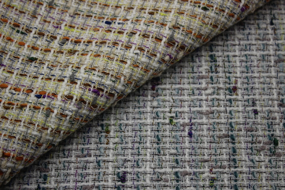 In Stock Wholesale of a Roll New Design 100 Polyester Tweed Fabric for Women's Coat Clothing in Autumn and Winter