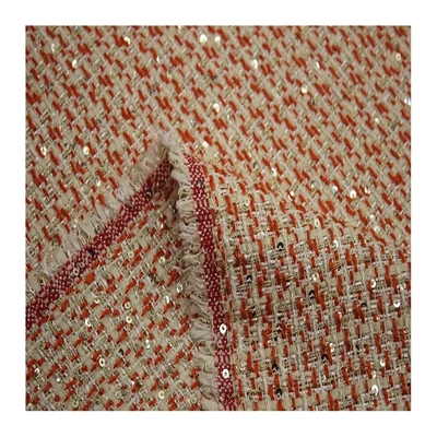 Stock a Roll Wholesale Luxury New Design 100 Polyester Yarn Dyed Tweed Fabric for Autumn and Winter Women's Coat Clothing
