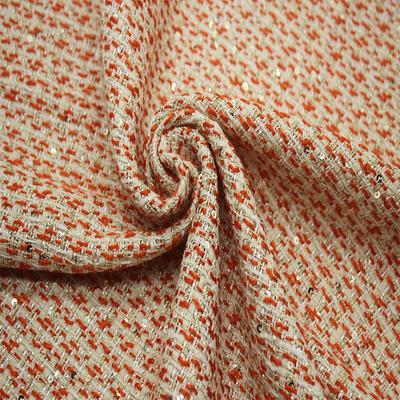 Stock a Roll Wholesale Luxury New Design 100 Polyester Yarn Dyed Tweed Fabric for Autumn and Winter Women's Coat Clothing