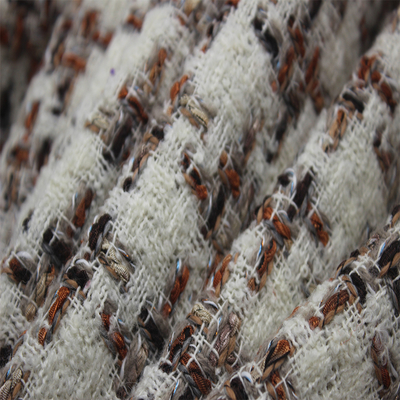 Stock Luxury Yarn Dyed Worsted with Wool Tweed Fabric for Autumn and Winter Dresses Women's Coat Clothing Jack