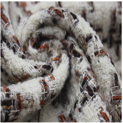 Stock Luxury Yarn Dyed Worsted with Wool Tweed Fabric for Autumn and Winter Dresses Women's Coat Clothing Jack