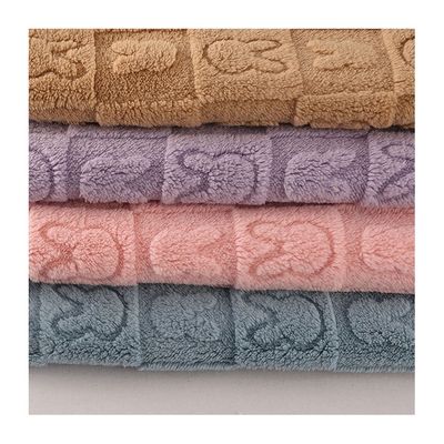 Eco-friendly Rabbit Pattern 100% Soft Polyester Jacquards Fabrics Shu Velveteen Sherpa Cotton Fabrics for Clothing for Home Blanket Textile