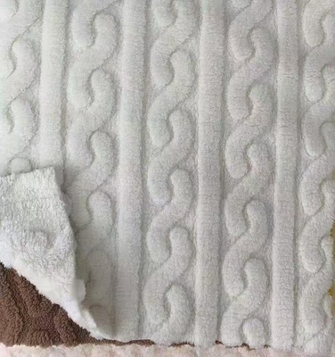 Wholesale Double Sided Faux Jacquard Soft Cotton Fleece Fabric for Clothing Blankets for Winter Pillows Cushion