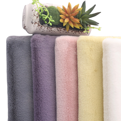 Stock Lot Color 100% Polyester 20mm Faux Fur Fabric Lifelike Ferret Mink Plush Fabric for Women's Coat Blankets for Winter