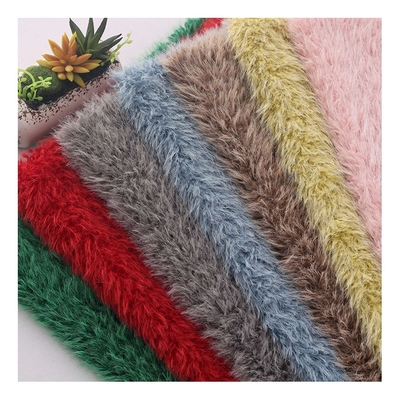 Recycled 100% Polyester Fabric Plush Thick Faux Fur Noble Consort Toka Fur Suede Composite Fabric Women's Clothing Bag Shoes