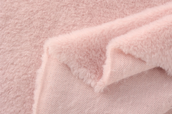 Recycled Soft 100 Polyester Fashion Fabric Silver Silk Plush Faux Fur Rabbit Ferret Fabrics for Women's Clothing Overcoat Bags Shoes