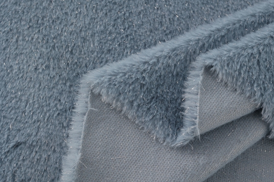 Recycled Soft 100 Polyester Fashion Fabric Silver Silk Plush Faux Fur Rabbit Ferret Fabrics for Women's Clothing Overcoat Bags Shoes