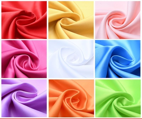 Immediate Delivery High Elasticity Matte 100%  Polyester Colorful Satin Fabric for Women's Clothing for Blinds Bedding