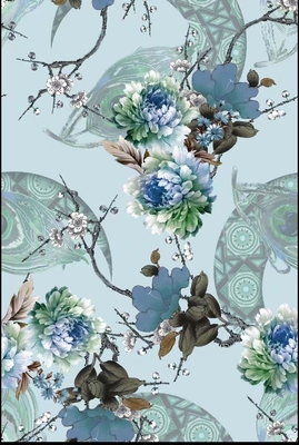 Recycled Customized Digital Print Floral Silky Satin 100 Polyester Fabric Satin Silk for Women's Clothing Dresses Bags Curtain