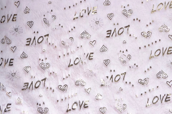 Super Soft Recycled 100 Polyester Hot Stamping Foil Bronzed Faux Fur Rabbit Fabric for Cushions Pillows Home Blanket
