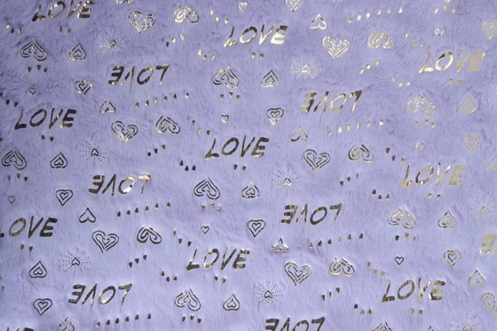 Super Soft Recycled 100 Polyester Hot Stamping Foil Bronzed Faux Fur Rabbit Fabric for Cushions Pillows Home Blanket