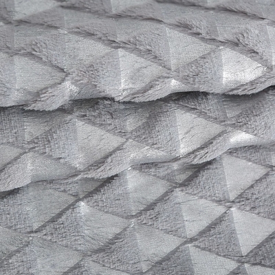 Recycled Super Soft Velvet Hot Silver Triangle Printed Fabric Velvet Cotton Fabric