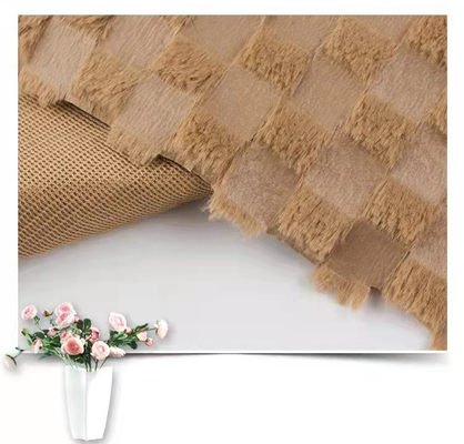 Recycled Free Sample Custom Style Knit Polyester OEM Flocking Short Plush Check Plain Fabric
