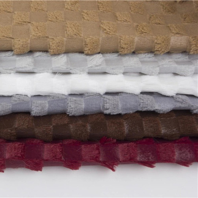 Recycled Free Sample Custom Style Knit Polyester OEM Flocking Short Plush Check Plain Fabric
