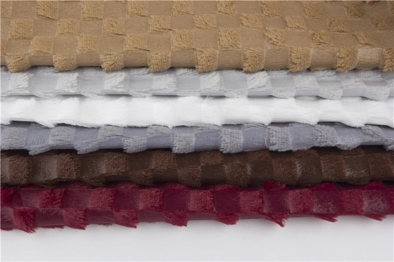 Eco-friendly Fashion High Quality Laminated Small Grid Fabric Velvet Print Sofa Velvet Textile Fabric