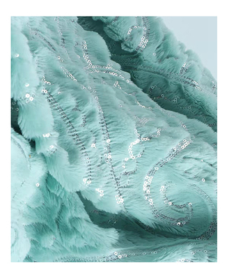 Recycled Factory Direct Sale Customized Design Soft Polyester Embroidery Korean Velvet Sequin Fabric for Women's Clothing Dress