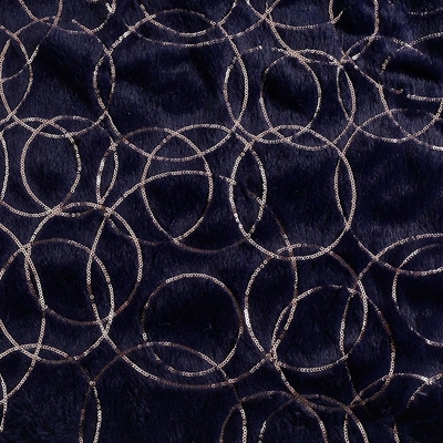 China Supplier Wholesale Shine Poly Round Shape Embroidered Sequin Fabric Velvet