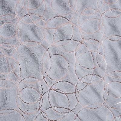 China Supplier Wholesale Shine Poly Round Shape Embroidered Sequin Fabric Velvet