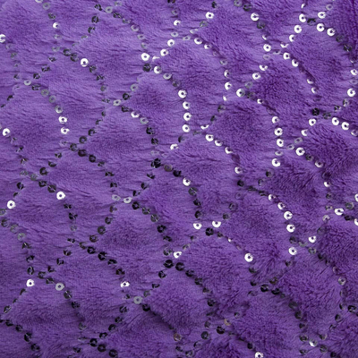 Recycled Free Sample Cheap Wholesale Embroidery Sequin 100 Polyester Plush Flock Velvet Fleece Fabric