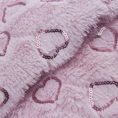 DDP China Supplier Wholesale Shine Poly Embroidered Sequin Fabric Manufacturer Fleece Velvet Fabric
