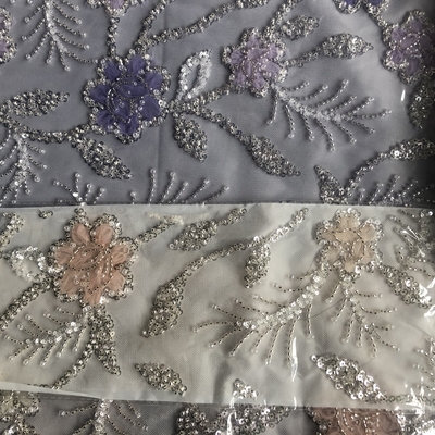High Quality Customizable Luxury 3D African Beaded Embroidery Lace Fabric for Women's Dress Party Dress