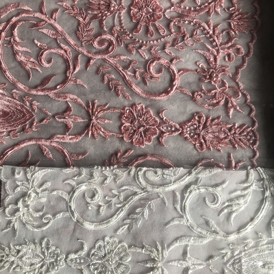 Easily Customizable Luxury 3D Flowers Beaded Embroidery Lace Fabric New Design Lace for Women's Clothing Dance  Dresses