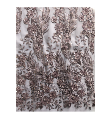 Easily Customizable Luxury 3D Flowers Beaded Embroidery Lace Fabric for Women's Clothing Dance  Dresses