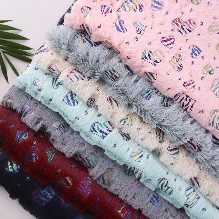 China Product Multi-Colors Design Polyester Material Foil Print Plush Velvet Fabric for Sale