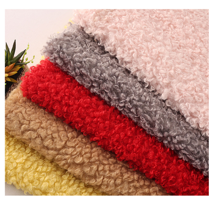 Recycled Soft 100  Polyester Knitted Whole Sherpa Fleece Curly Fleece Plush Fabrics for Clothing Home Blankets Shoes