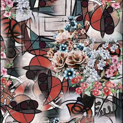 Recycled Customized Polyester Digital Print Silky Satin Fabric for Women's Clothing Dresses Bags Curtain