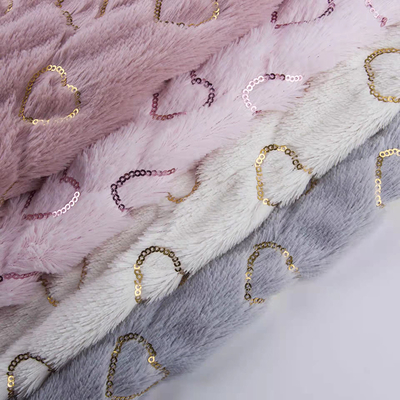 DDP China Supplier Wholesale Shine Poly Embroidered Sequin Fabric Manufacturer Fleece Velvet Fabric